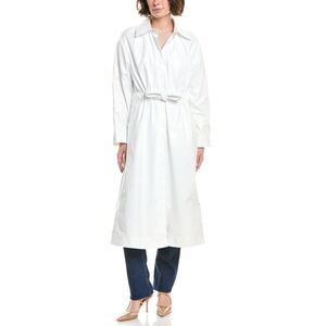 Jane Post Womens Light Belted Raincoat, White
